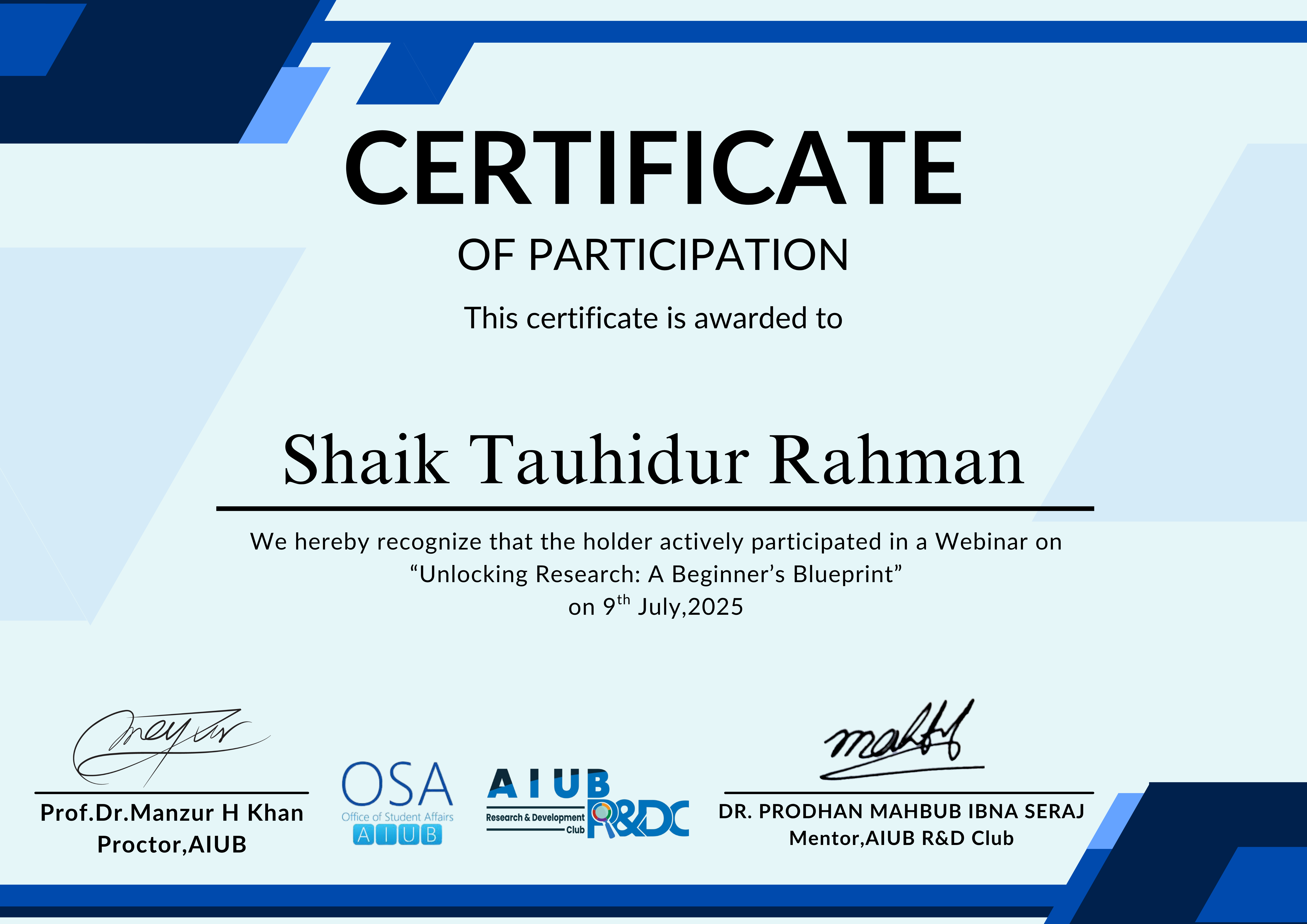 Certificate