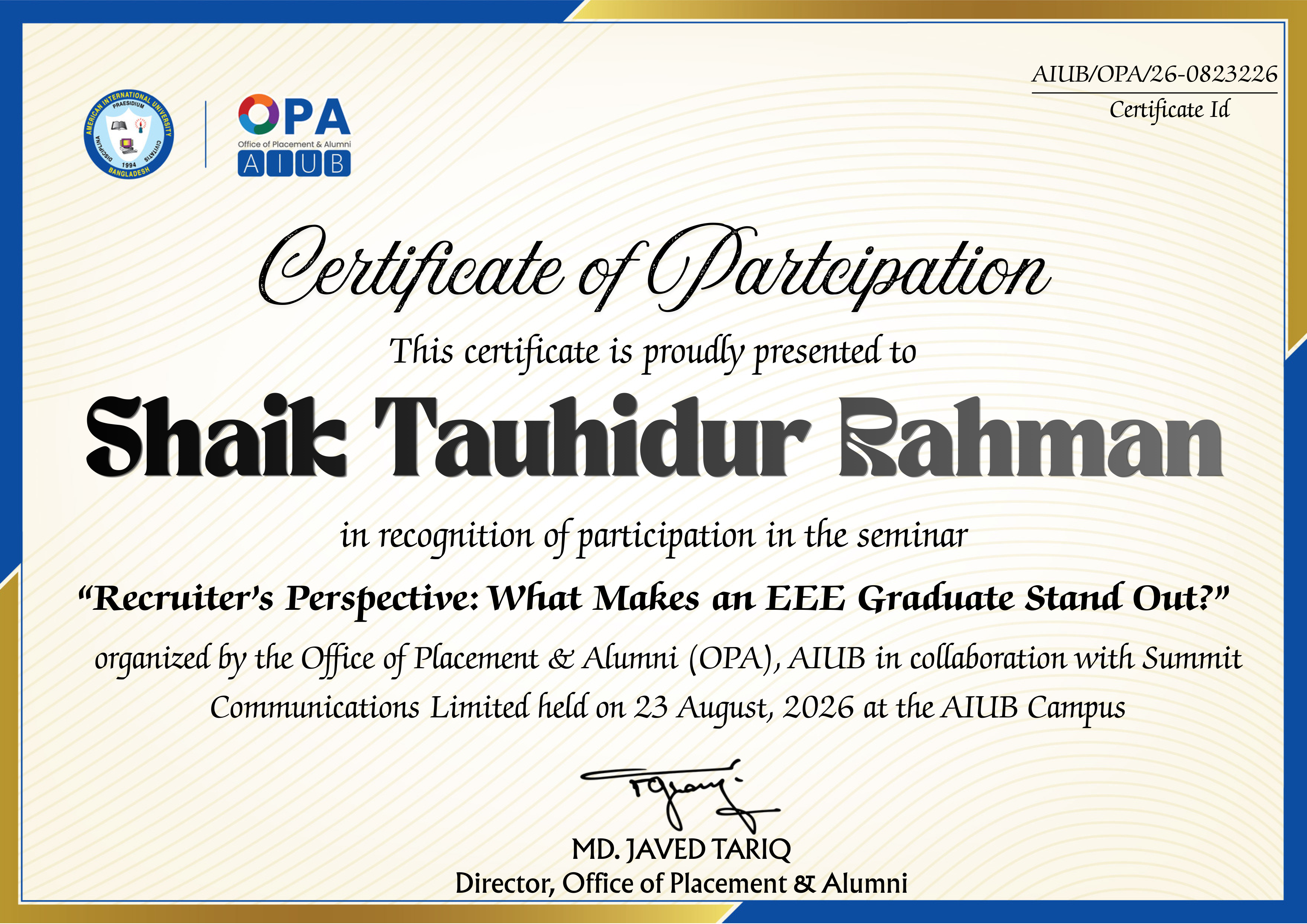 Certificate