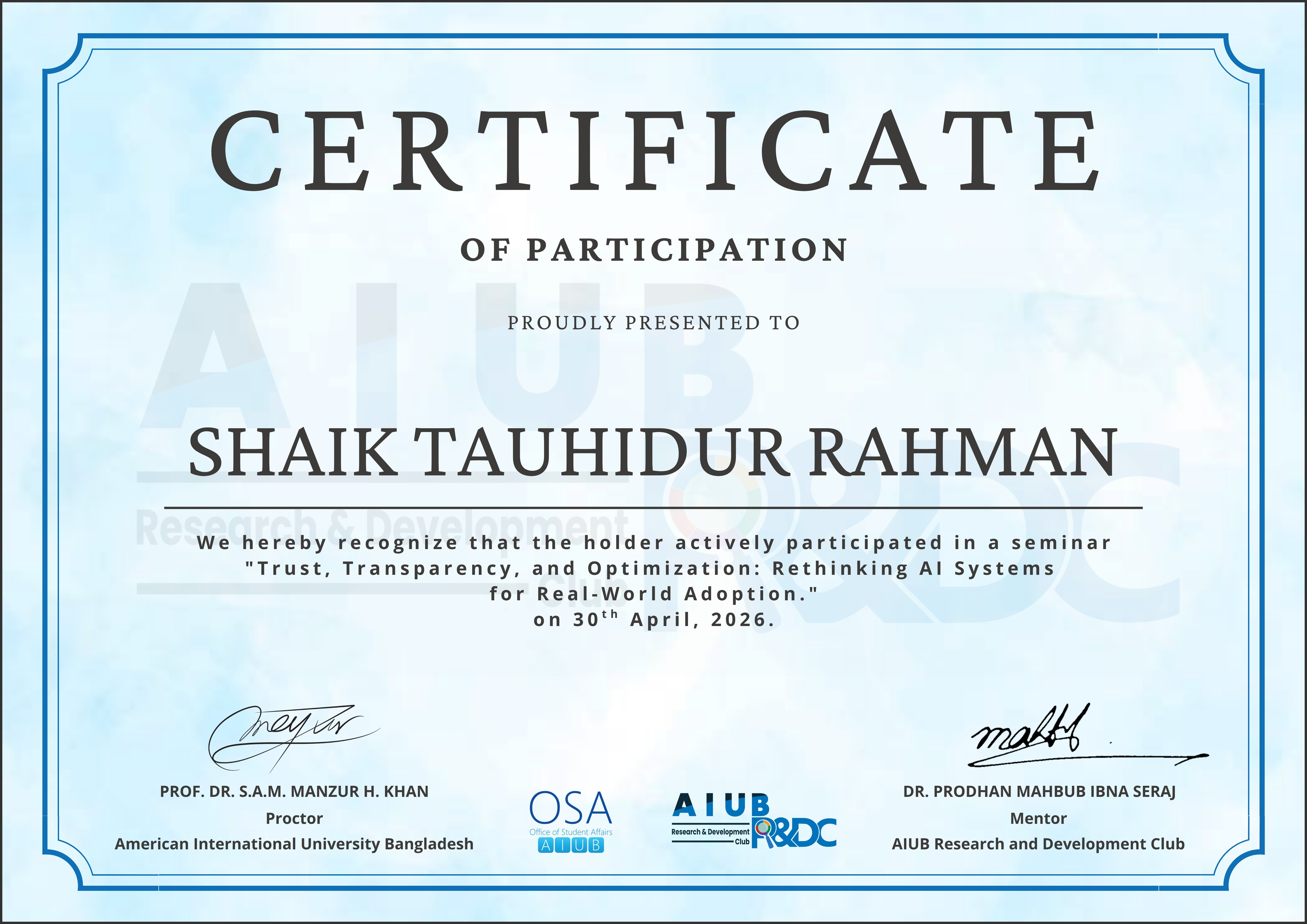 Certificate