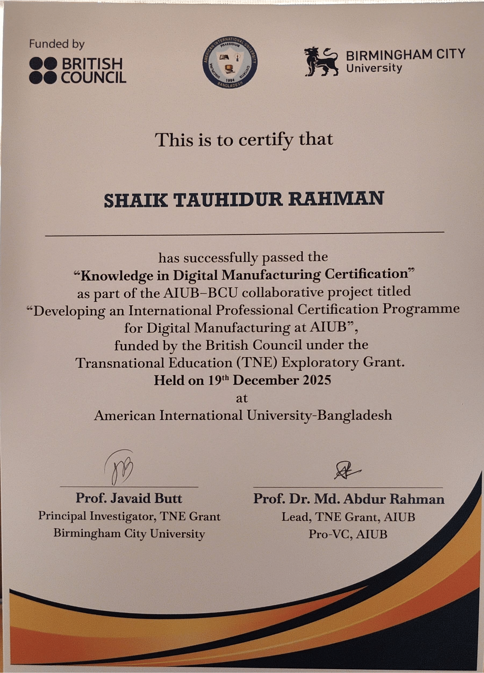 Certificate