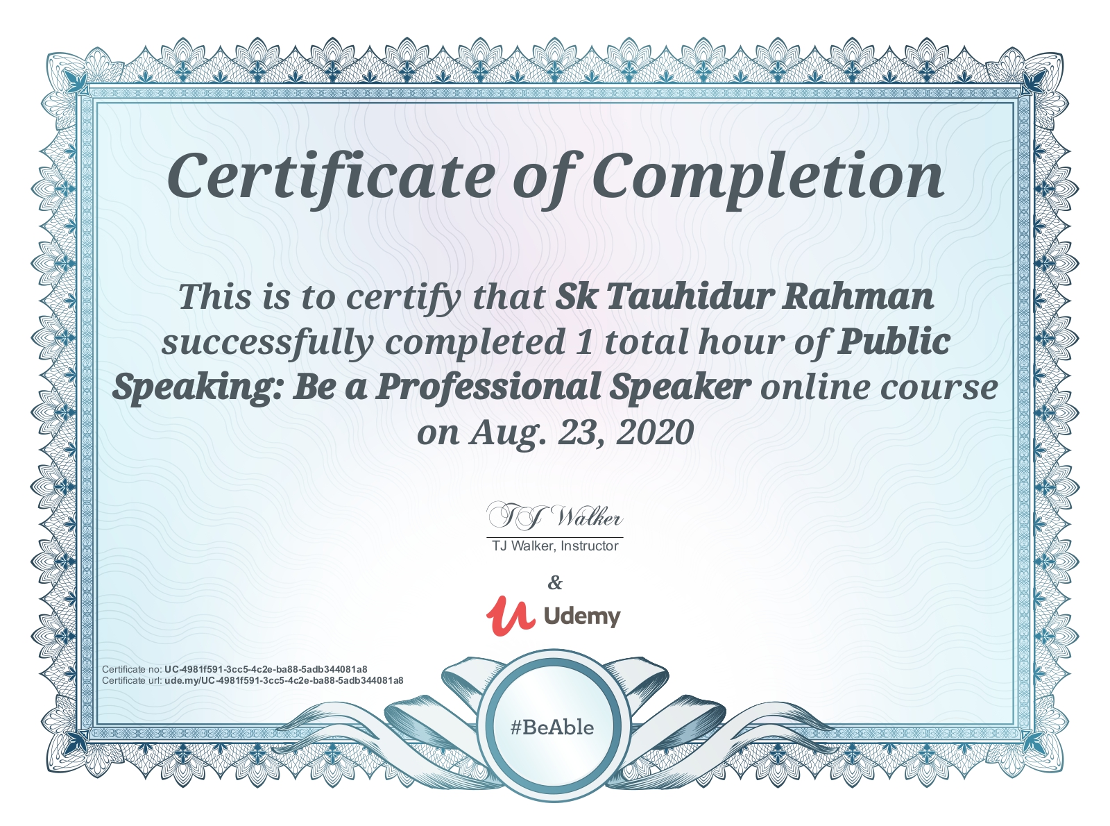 Certificate